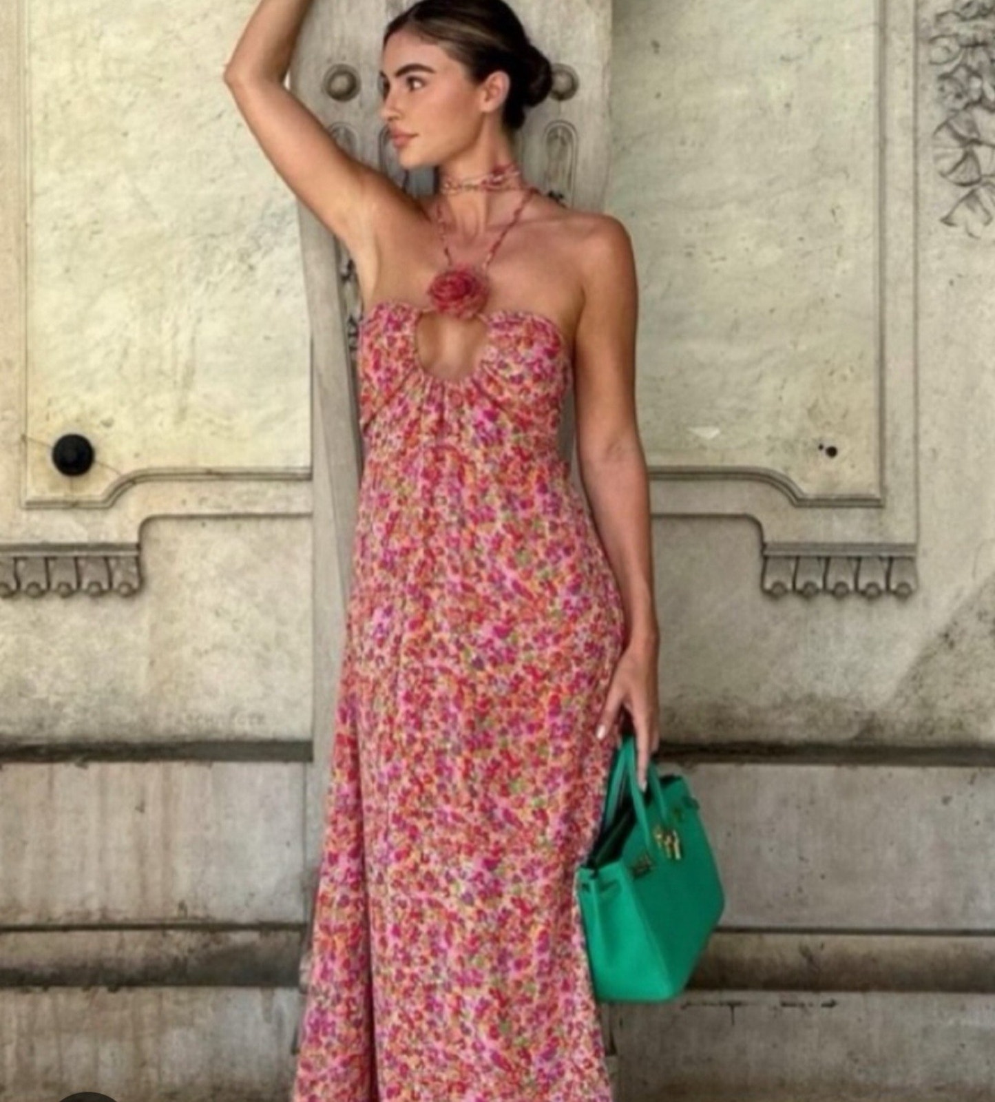 For Love And Lemons Pink Floral Suzette Dress Size L